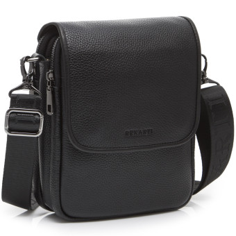 Шкіряний месенджер через плече Tiding Bag TD-23433 чорний Шкіряний месенджер через плече Tiding Bag TD-23433 чорний